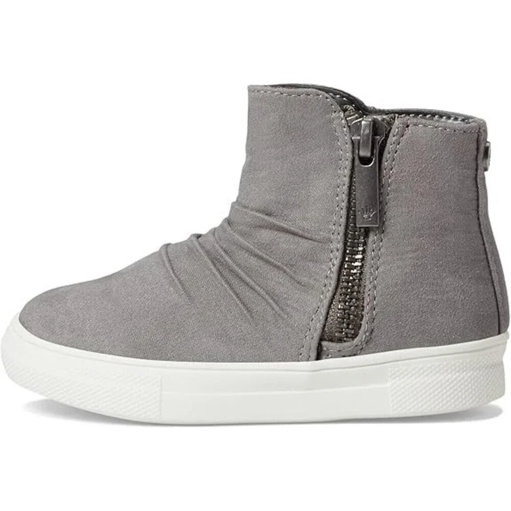 Nina Amanda Unisex Kids 12 Gray Side Zip Round Toe Comfort Casual Shoes JOBB1732